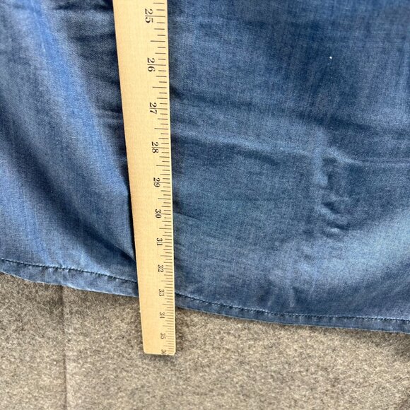 Tommy Bahama Dress Women Small Blue Chambray Tencel Ruffle Off Shoulder Casual - Picture 4 of 12